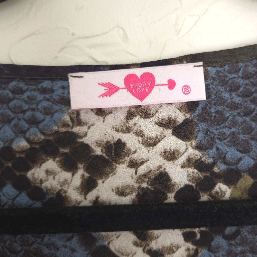 Buddy Love Python Flutter Sleeve Swing Top - image 6